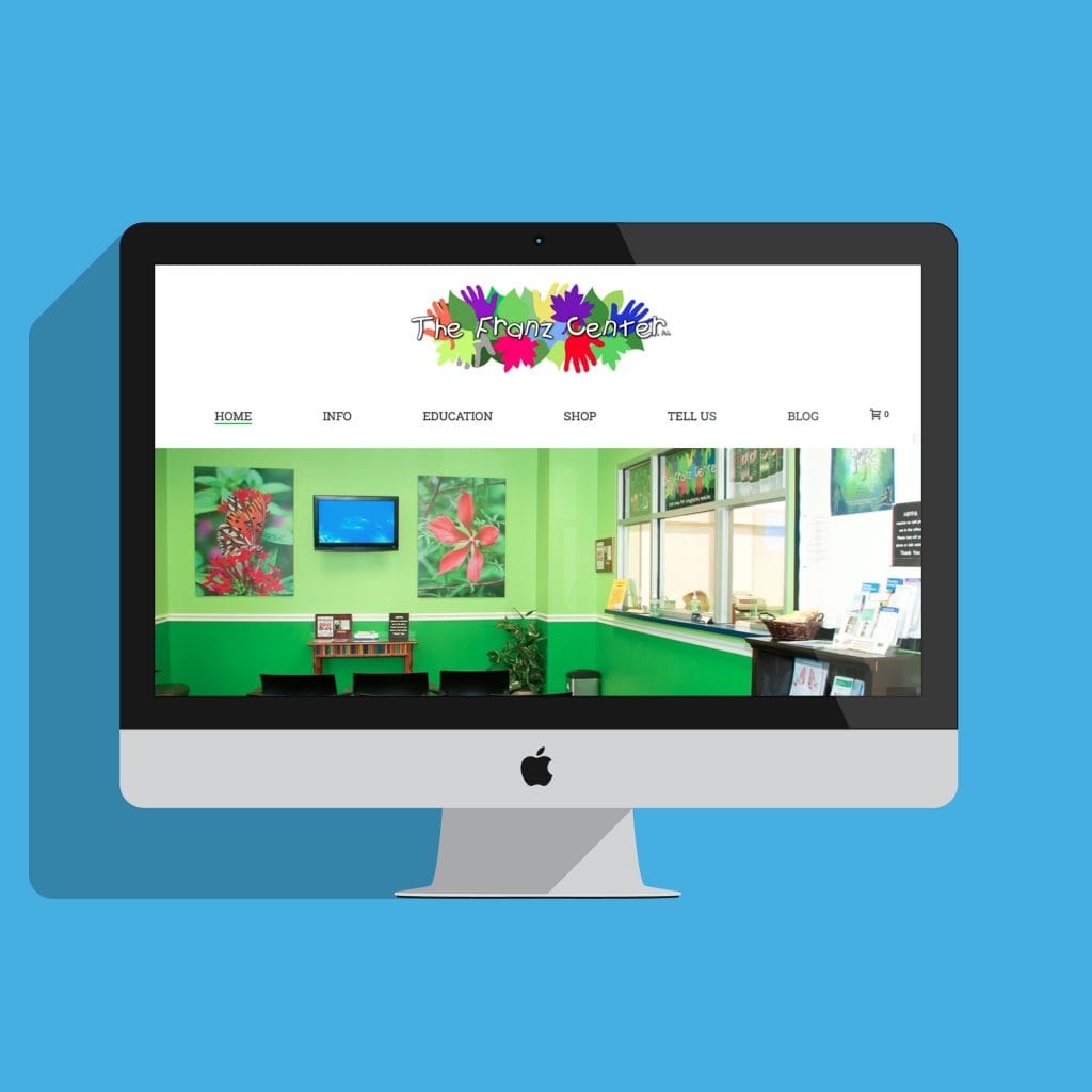 Virtual visit on a screen, showcasing The Franz Center, for a seamless well visit experience.