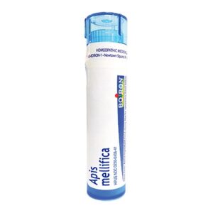 Apis mellifica 200C homeopathic medicine by Boiron for natural relief. Bee venom derived remedy in a tube.