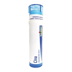 Cina homeopathic medicine by Boiron, used in Arnica montana 200C treatment. Natural remedy.